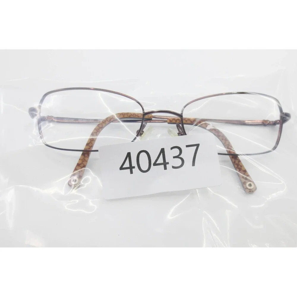 Coach Selma 121 TAN Rectangular Brown Metal Eyeglasses Frames 51-18-135 Heart